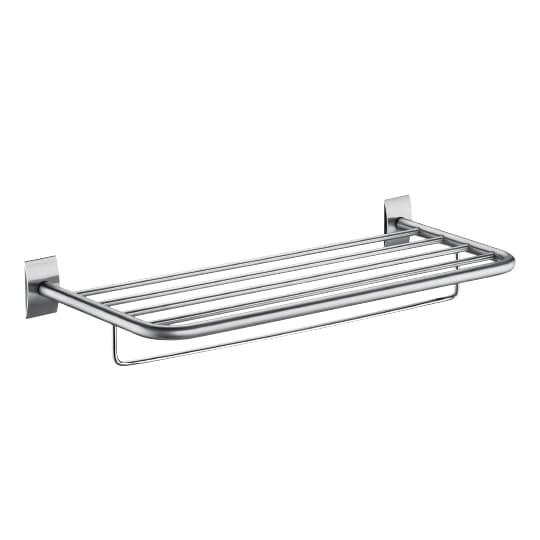 Chrome towel rack with rail